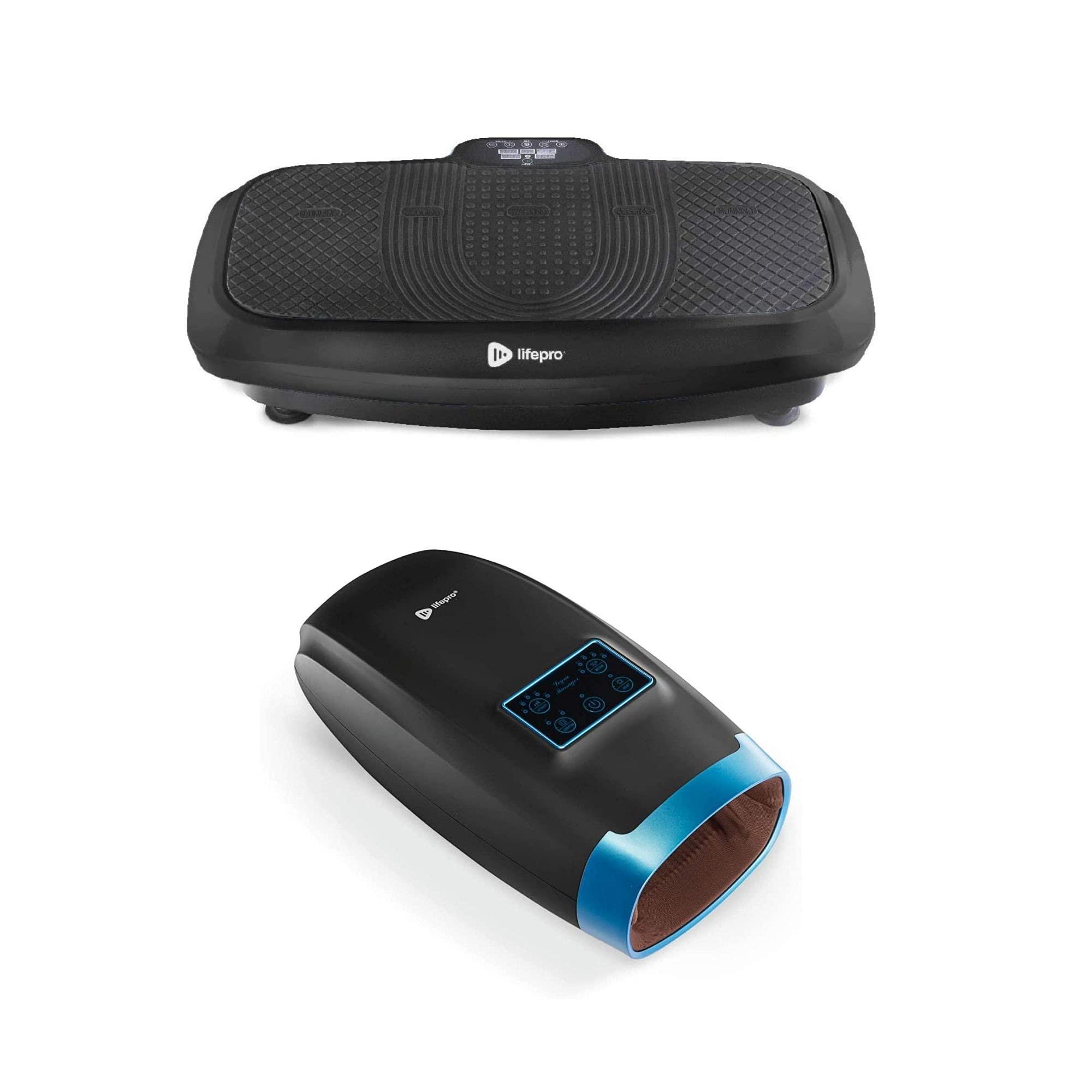 LifePro Turbo 3D Vibration Plate Exercise Machine & Legra Hand Massager Bundle - Full Body Workout & Muscle Recovery for Home Gym, Fitness Enthusiasts, and Pain Relief