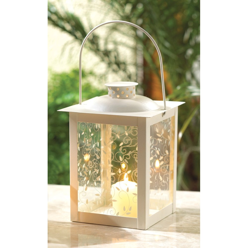 20 Pack Large Ivory Glass Lanterns for Wedding Centerpieces - Elegant Table Decor for Weddings, Parties, and Home Decoration
