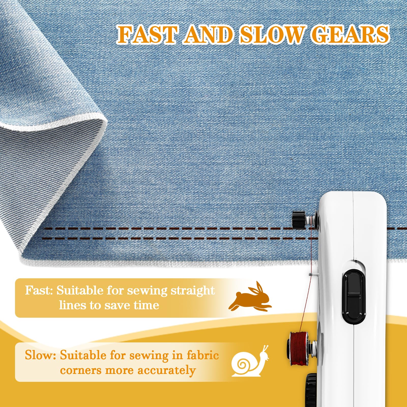 Portable Handheld Sewing Machine for Adults - Mini Hand Sewing Kit for Quick Repairs, Travel & Emergency Use - Compact & Lightweight for Home, Office & On-The-Go Fixes