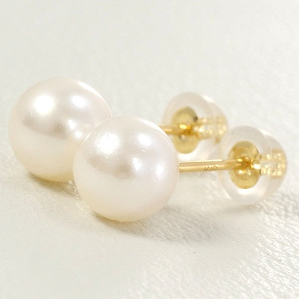 18K Yellow Gold Pearl Earrings for Women – Classic Elegant Stud Earrings for Wedding, Party & Everyday Wear