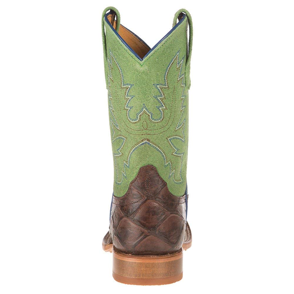 **Anderson Bean Kids Chocolate Filet of Fish Green Top Boots – Comfortable & Stylish Western Boots for Boys & Girls – Perfect for Rodeo, Ranch, and Outdoor Adventures**