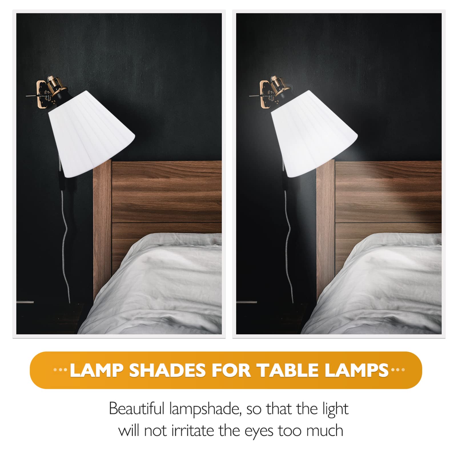 OSALADI White Fabric Lampshade - Floor Drum, Bell, Wall Sconce & Chandelier Cover - Removable Petal Design for Desk & Ceiling Lights - E27 Base - Perfect for Living Room, Bedroom & Office Decor