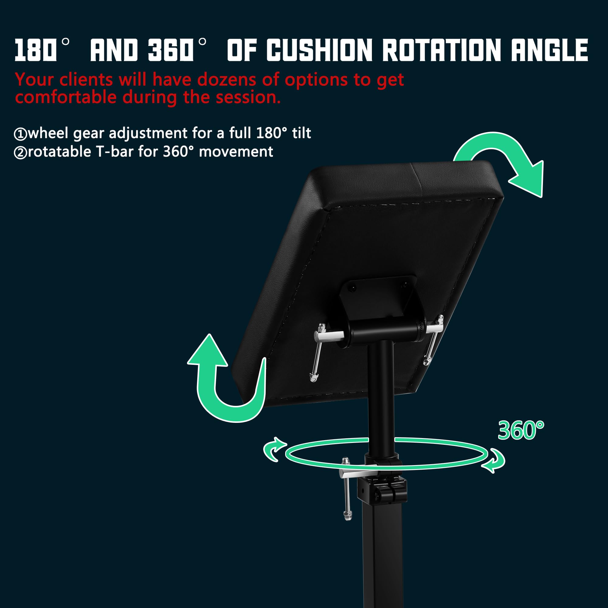 POARMEEY Adjustable Tattoo Arm Rest Stand with Thickened Black Leather Cushion - Tiltable Design for Tattoo Artists & Permanent Makeup Professionals - Perfect for Tattoo Studios, Cosmetic Clinics & Home Use