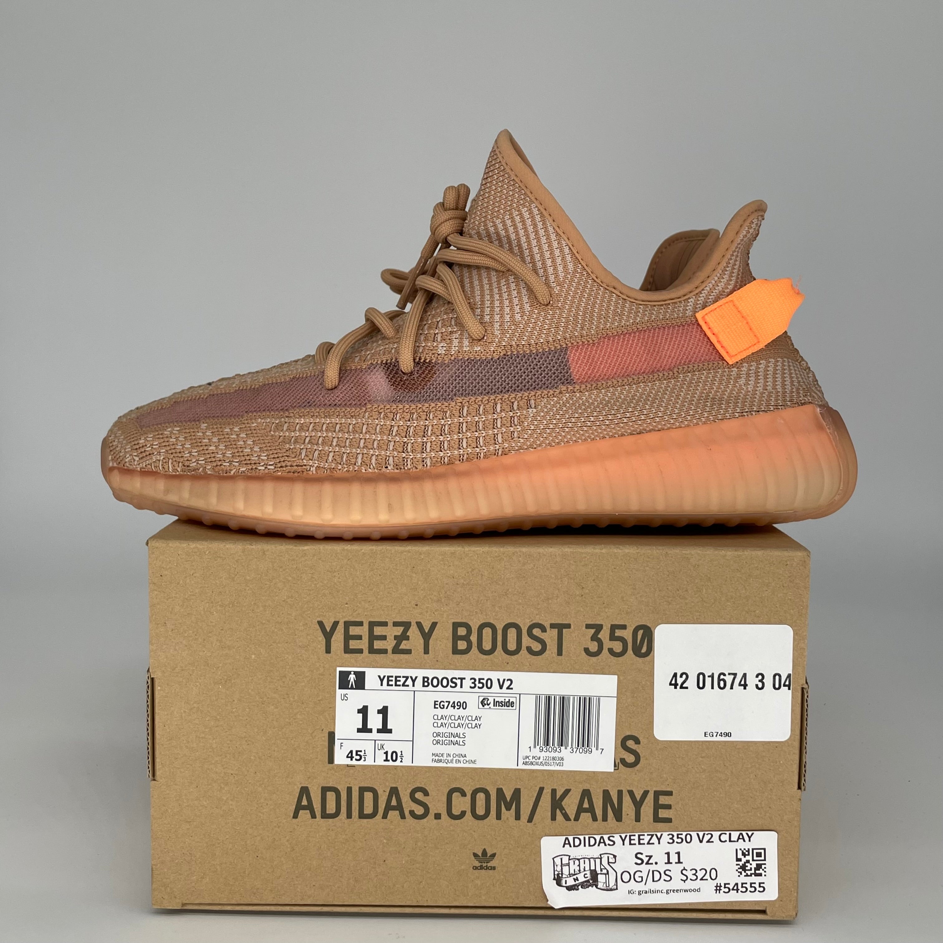 Adidas Yeezy Boost 350 V2 Clay - Men's Size 11 Sneakers (EG7490) | Comfortable Running Shoes for Gym, Casual Wear & Street Style