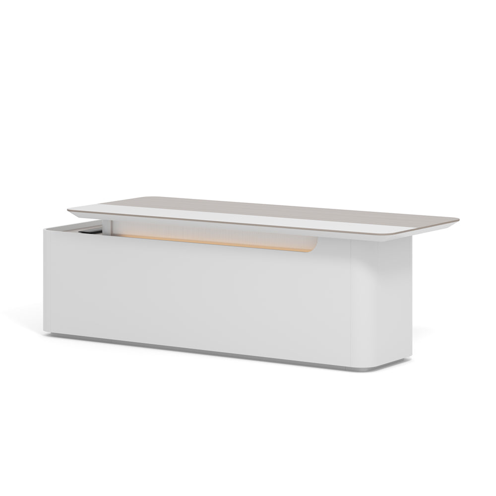 LUSH Executive Desk Right Return 240cm White & Taupe - Premium Office Furniture for Home & Business Workspaces
