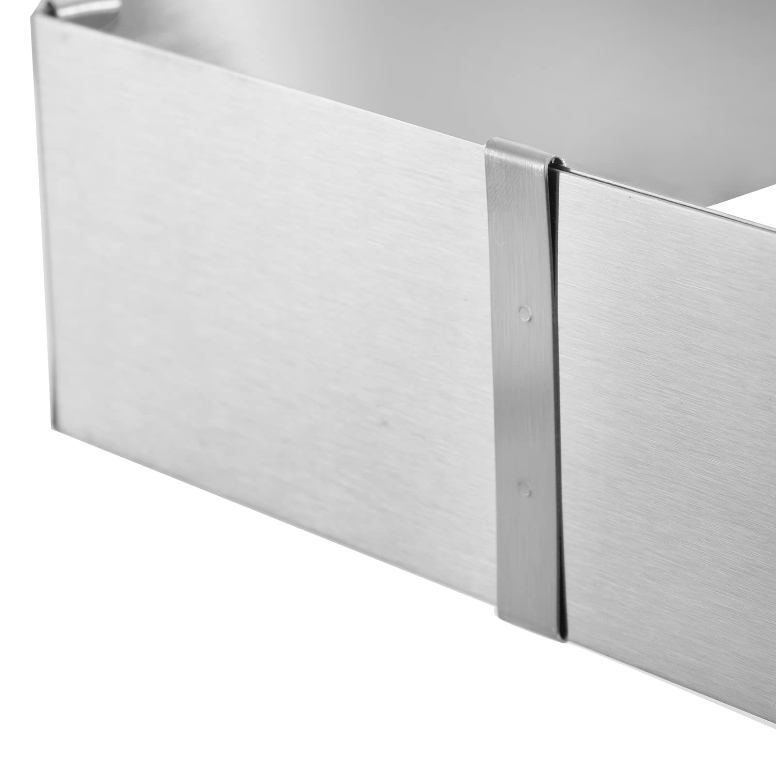 Tebery 2-Piece Adjustable Square & Rectangular Cake Pan Set - 18 to 33cm Stainless Steel Baking Mold for Mousse Cakes, Desserts & Pizza | Perfect for Home Baking, Party Treats & DIY Dessert Making