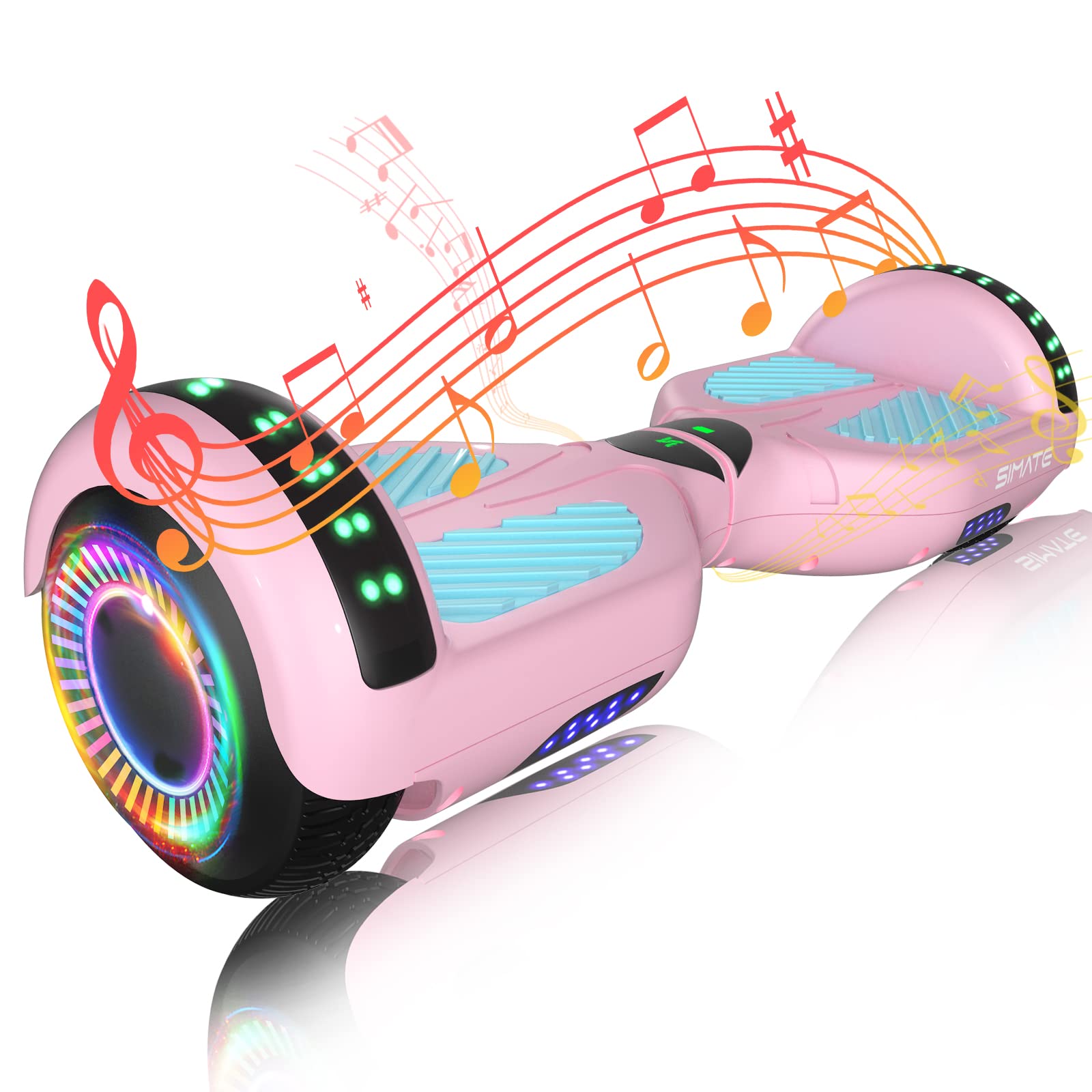 Electric Scooter with Bluetooth Speaker & Colorful LED Lights - Fun Ride for Kids, Teens & Adults - Perfect Gift for All Ages - Great for Commuting, Outdoor Fun & Neighborhood Adventures