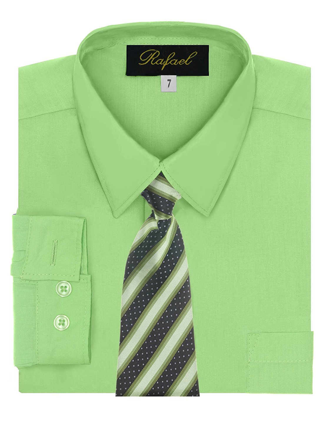 Rafael Boys Dress Shirt and Tie Set - Formal Kids Outfit for School, Weddings & Special Occasions