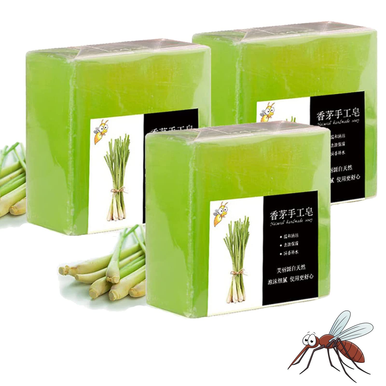 Citronella Lemongrass Soap - Natural Mosquito Repellent Body Wash with Exfoliating & Brightening Properties | Essential for Outdoor Activities, Camping, Hiking & Travel | Home & Travel Must-Have Soap