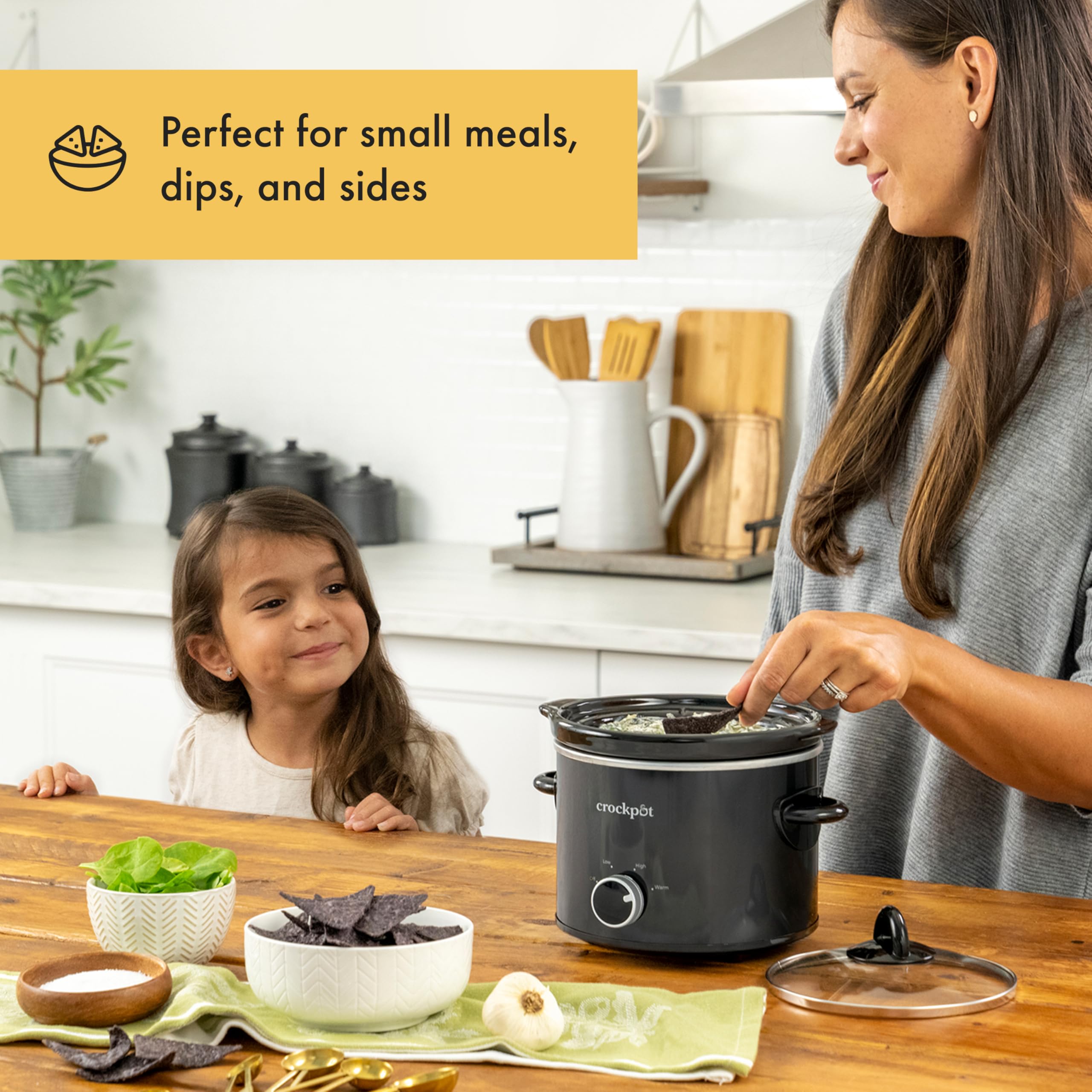 Crockpot® 2-Quart Classic Slow Cooker | Small Slow Cooker for Soups, Stews & Dips | Perfect for Dorms, Offices & Small Kitchens | Black