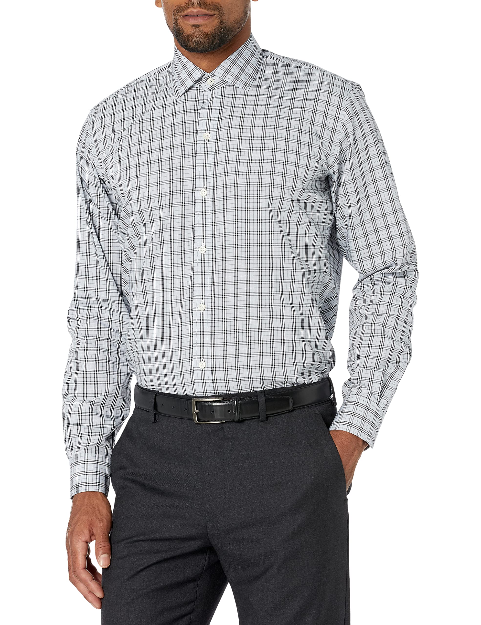 Men's Slim Fit Spread Collar Pattern Dress Shirt with Buttons | Formal & Business Attire for Office, Weddings & Special Occasions