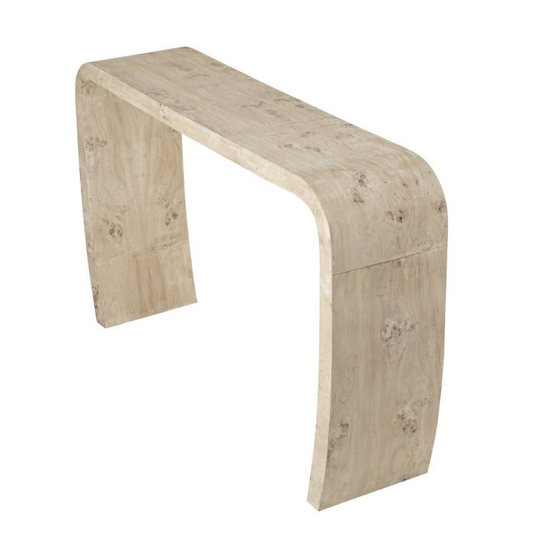 51 x 31 Inch White Burl Accent Table - Modern Side Table for Living Room, Bedroom, or Office - Perfect for Small Spaces & Home Decor