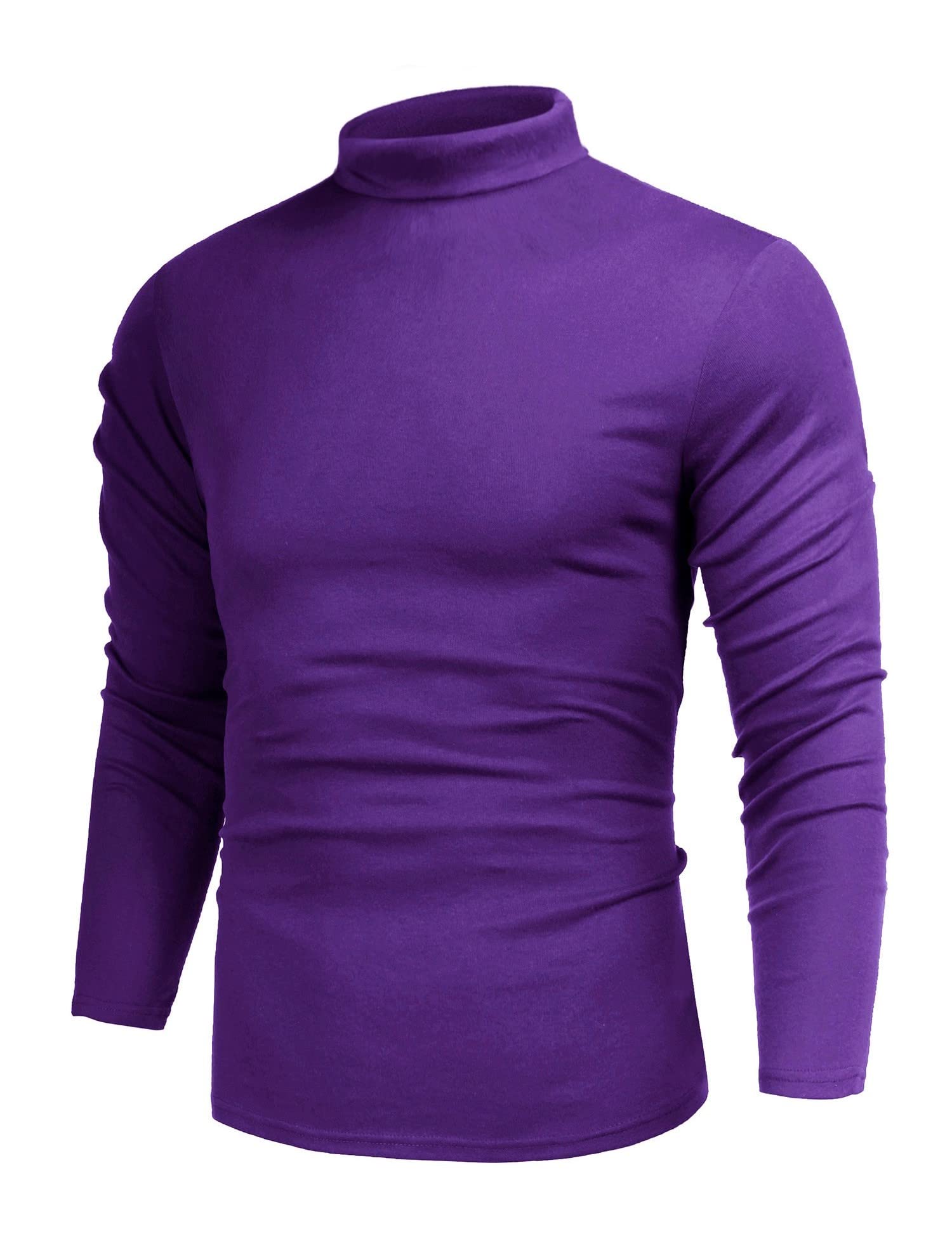 Poriff Men's Slim Fit Turtleneck Sweater - Long Sleeve Mock Neck Pullover for Casual Wear | Perfect for Office, Date Night & Fall Layering