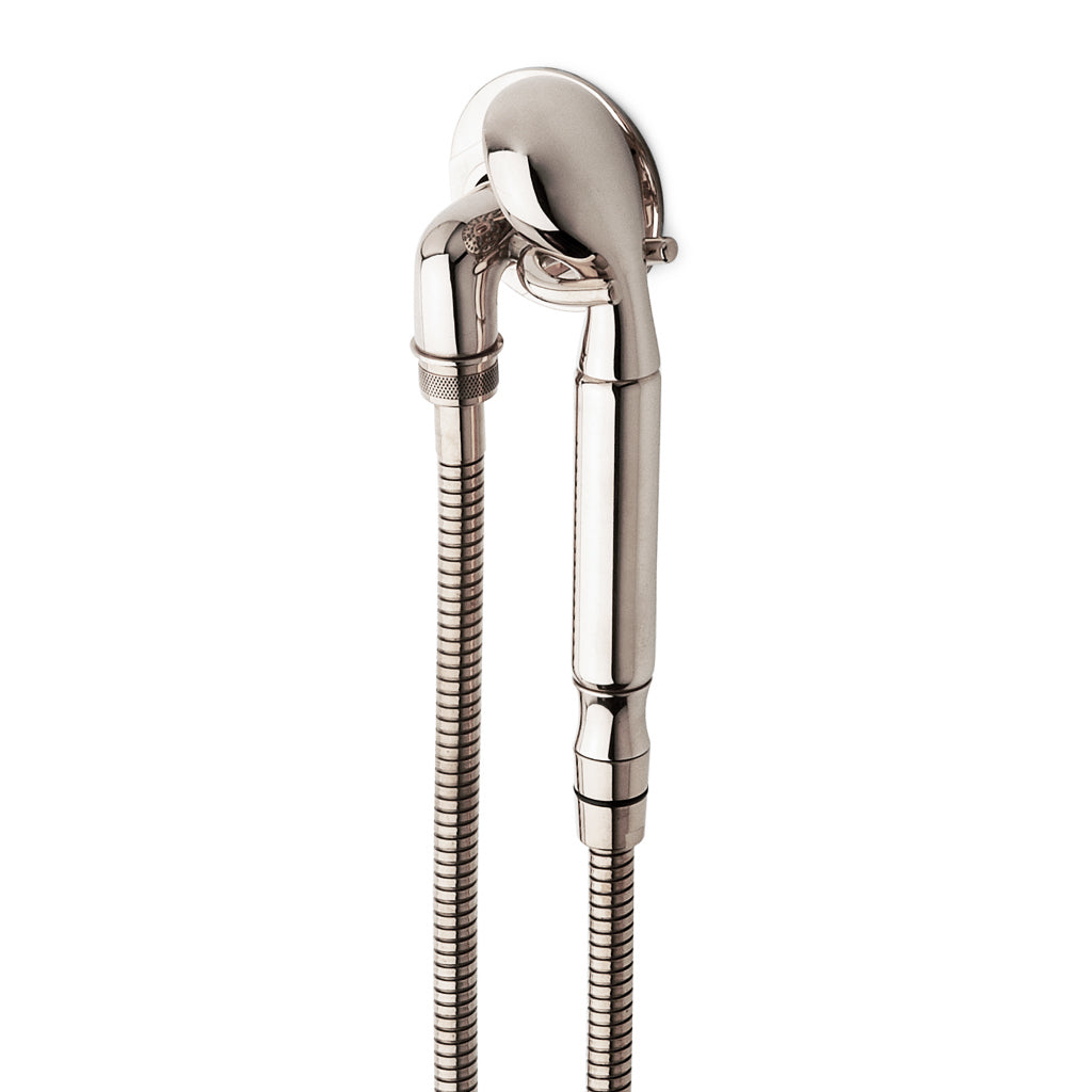 Henry Nickel Handheld Shower Head with Hook - Adjustable Spray Settings for Bathroom, Spa & Relaxation - Perfect for Home, Hotel & Gym Use