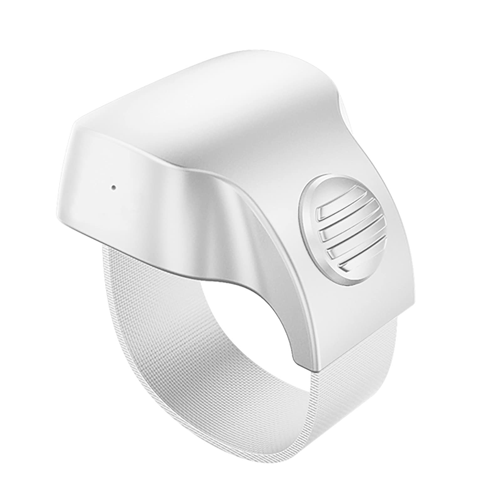 FNSK Adjustable Bluetooth 5.1 Smart Finger Ring - Wireless Remote Control Ring for Selfie, Music & Calls - Compatible with Android & iOS Phones (White) - Perfect for Photography, Presentations & Hands-Free Control