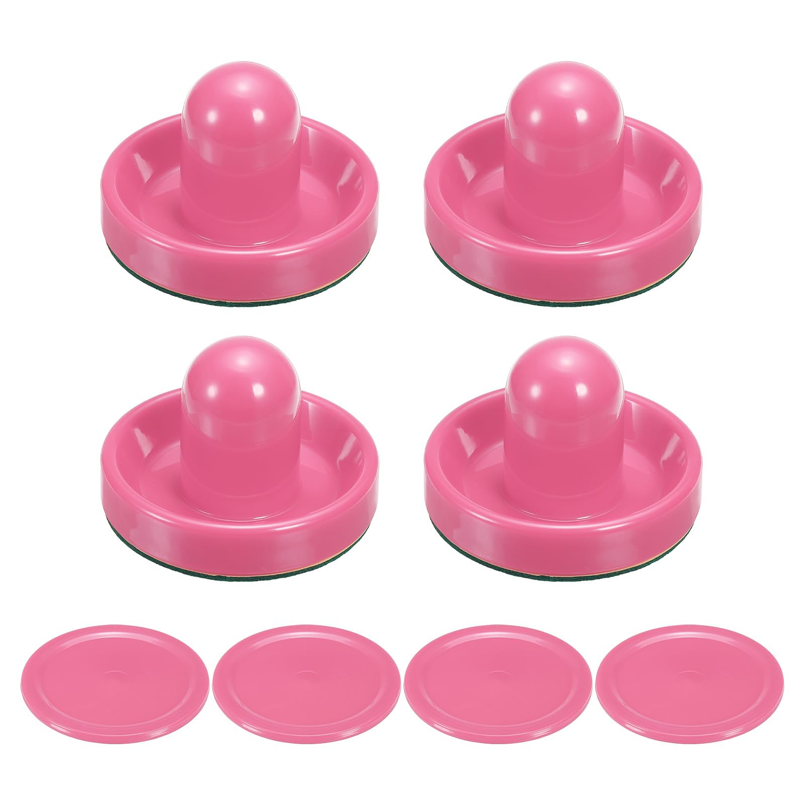 PATIKIL Air Hockey Paddles & Pucks Set - 2 Black Replacement Pushers with Handles & Air Hockey Pucks - Perfect for Family Game Nights & Arcade Style Entertainment