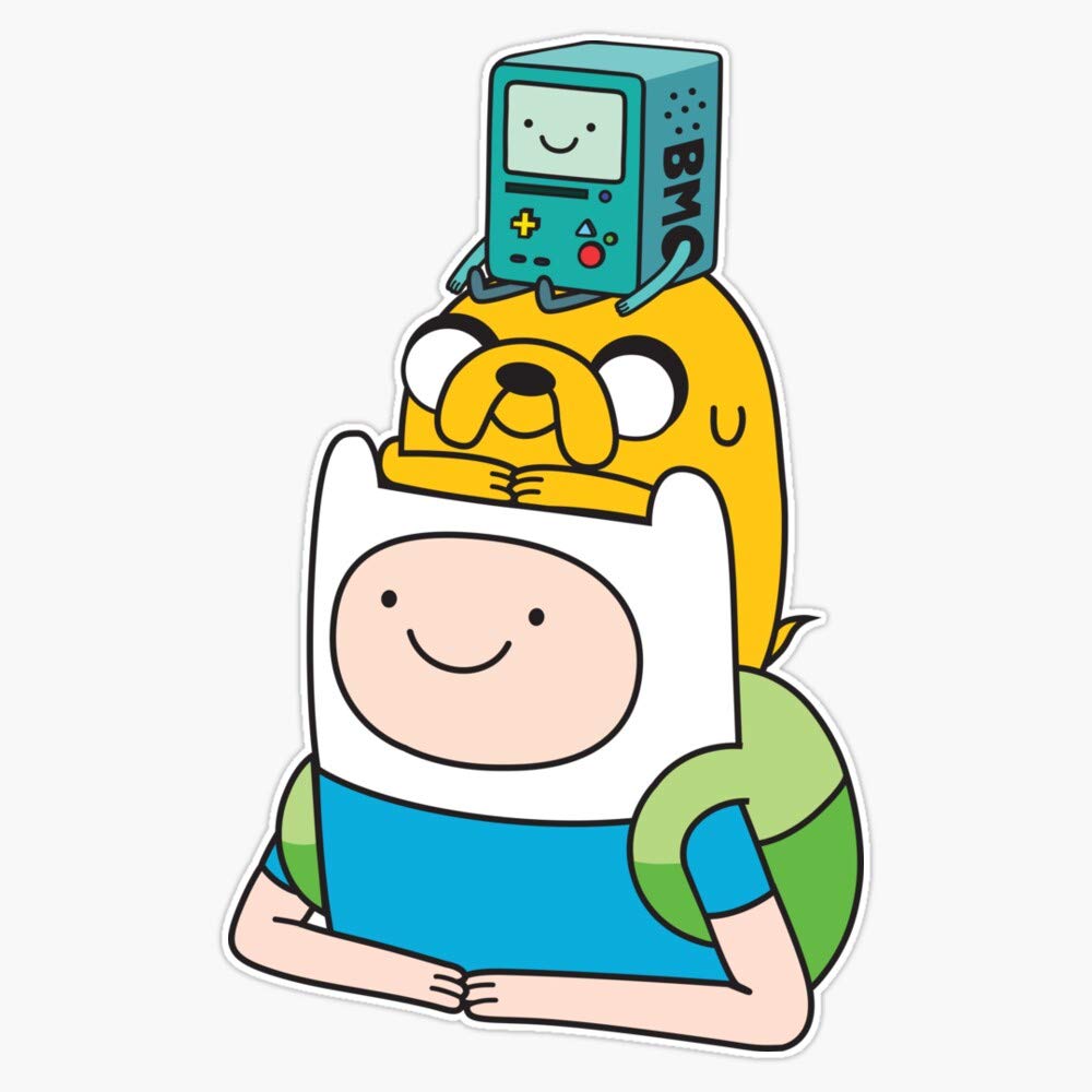 Finn & Jake BMO Adventure Time Vinyl Waterproof Sticker Decal - 5 Inch Car, Laptop, Wall, Window Decoration - Perfect for Fans, DIY Projects & Gift Giving