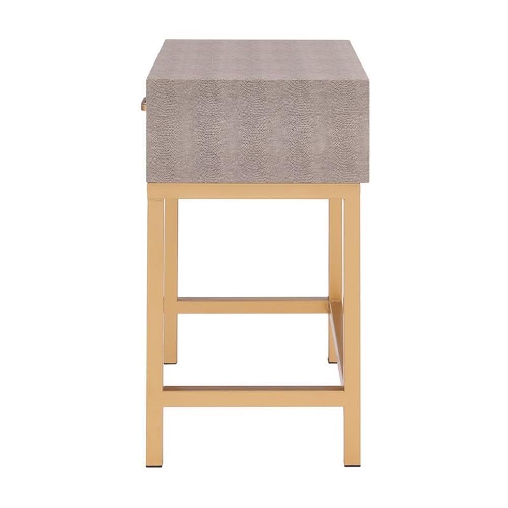 Brown/Gray Shagreen End Table with 1 Drawer - Set of 2 - Modern Side Table for Living Room, Bedroom, or Office - Home Square