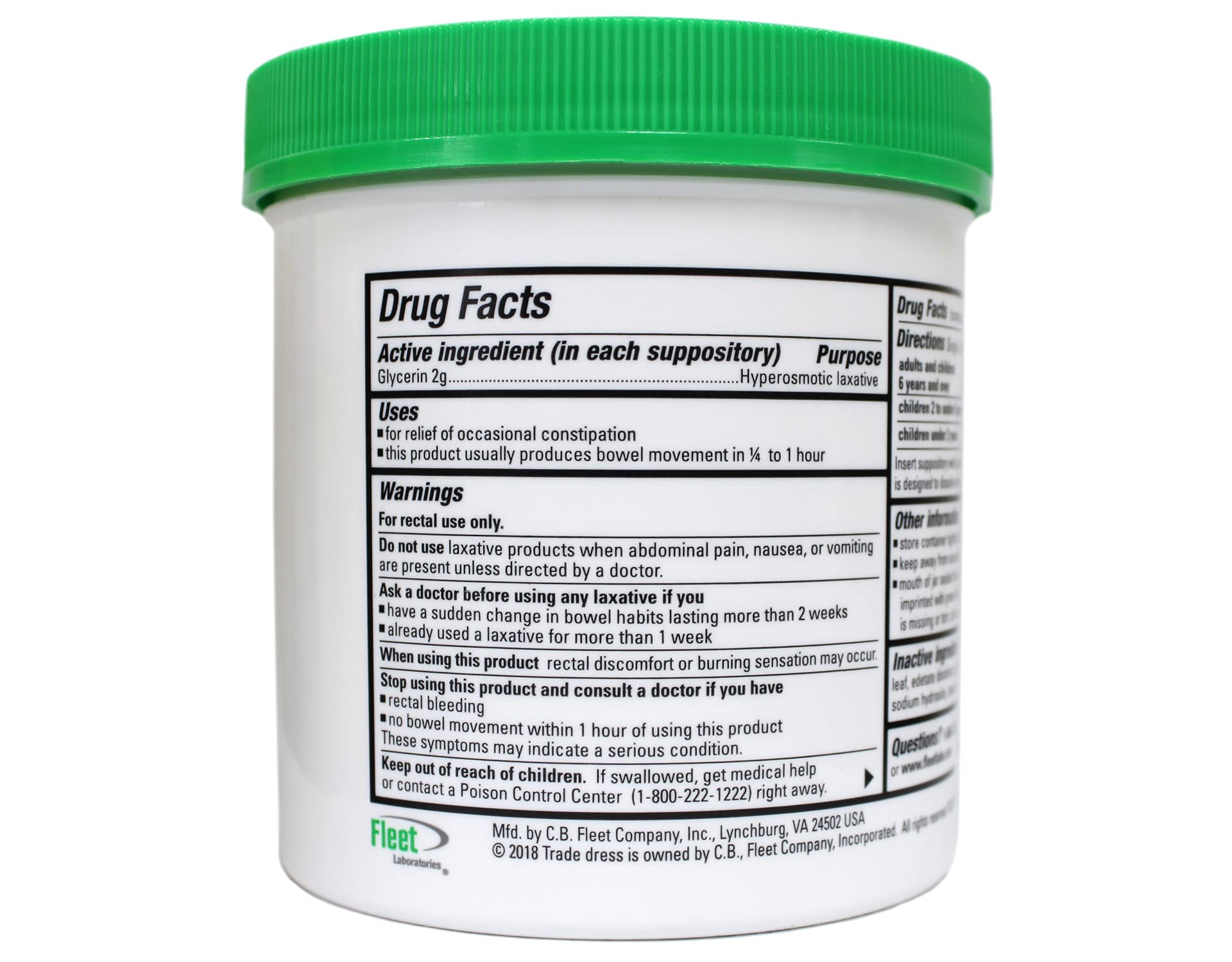Fleet Glycerin Suppositories for Adults - 300 Count Bulk Pack (3 x 100) | Fast-Acting Constipation Relief | Travel & Home Use