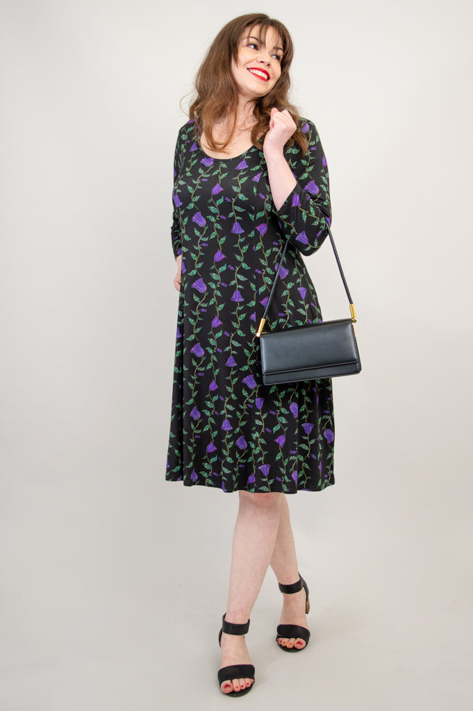 Callie 3/4 Sleeve Floral Dress - Bamboo Fabric - Perfect for Summer Outings & Beach Vacations