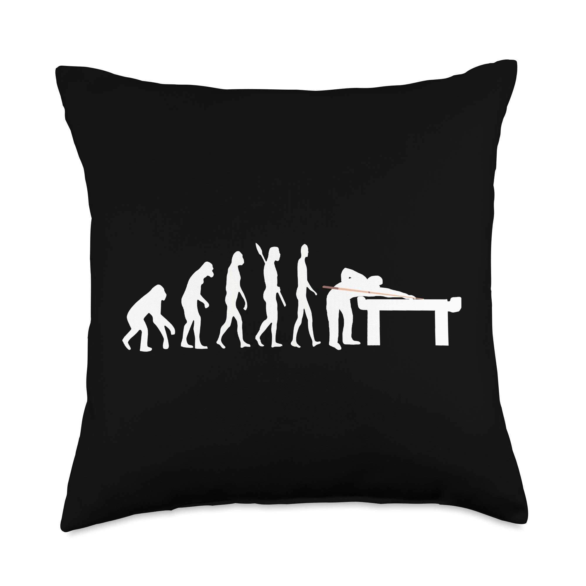Premium Pool Billiard Evolution Snooker Player Table 8 Ball Throw Pillow - Perfect for Game Rooms, Man Caves & Sports Themed Decor