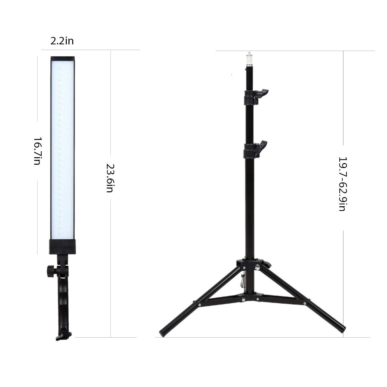 180 LED Photography Lighting Kit with Adjustable Brightness & Light Stand - Studio Video Fill Light for YouTube, TikTok, Product Photography & Live Streaming