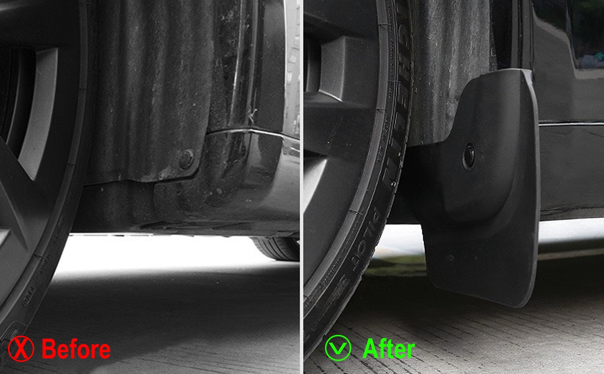Premium Mud Flaps Set for Tesla Model S 2021+ | Heavy Duty Splash Guards | All-Weather Protection for Road Debris & Water Spray | Perfect for Highway Driving & Winter Conditions
