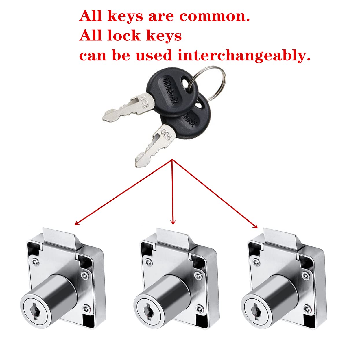 **Keyed Alike Automatic Cabinet Drawer Lock with Forstner Drill Bit - 3/4
