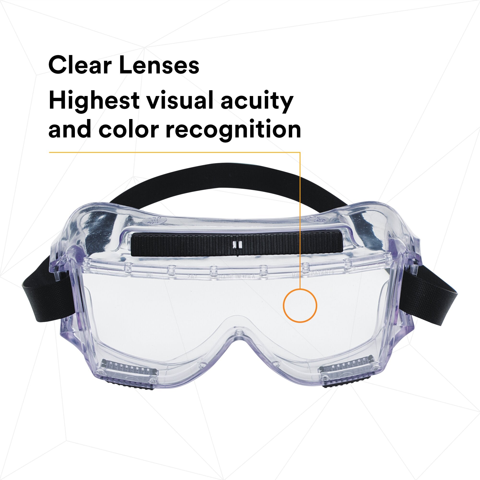 3M Centurion Safety Splash Goggle 454AF - ANSI Z87.1 Certified Protective Eyewear for Lab, Medical & Industrial Use - Anti-Fog, UV Protection, Comfort Fit for Work & DIY Projects