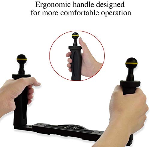 Sea Frogs Aluminum Tray & Grip for Underwater Camera Housings - Durable Dive Accessory for GoPro, Sony, Canon Underwater Photography & Videography
