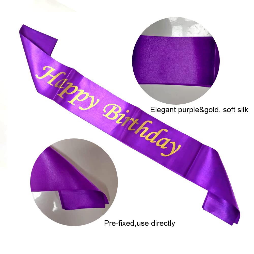 29th Birthday Party Decorations - Purple Happy Birthday Banner, 40 Inch Number 29, Sash, Latex & Confetti Balloons - Perfect for 29 Year Old Birthday Party Supplies | Great for Milestone Celebrations, Photo Backdrops & Surprise Parties