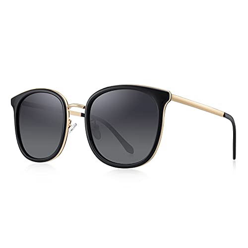 Black Frame/Grey Lens/Gold Temples