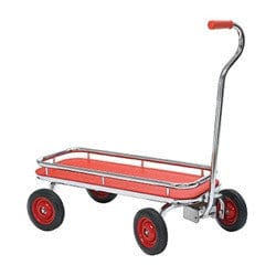 Best Red Wagon for Kids - Heavy Duty Steel Outdoor Pull Cart with 360° Wheels | Perfect for Beach Trips, Gardening, Park Outings & Backyard Play