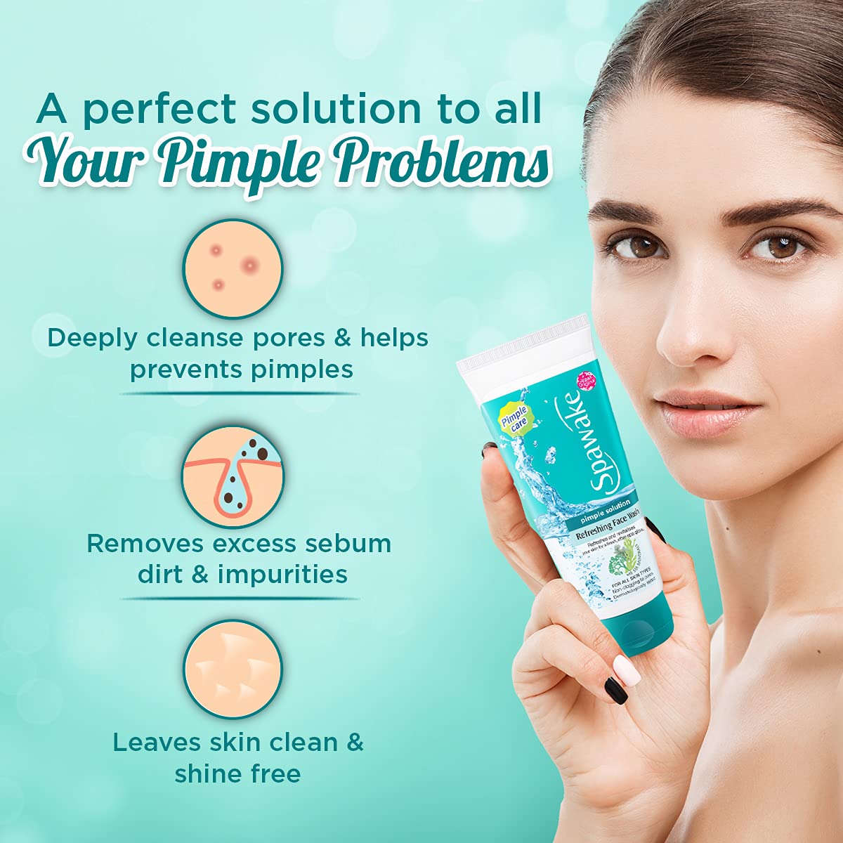 Spawake Anti Acne Face Wash - Pimple Treatment & Oil Control Cleanser for Acne-Prone Skin (100g) | Gentle Daily Cleansing for Teens & Adults
