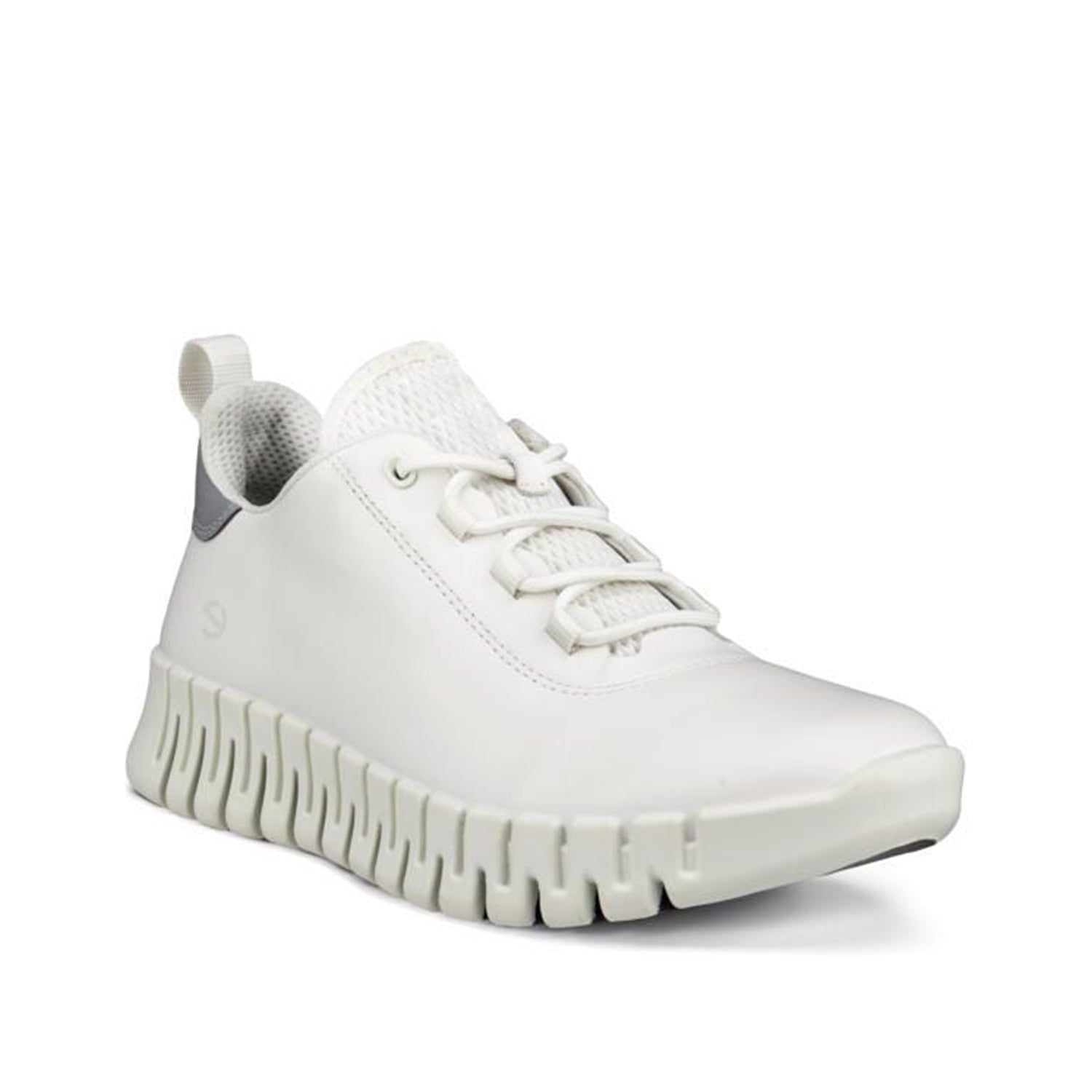 ECCO Women's Gruuv Sneaker - White & Light Grey Casual Shoes for Walking, Travel & Everyday Comfort