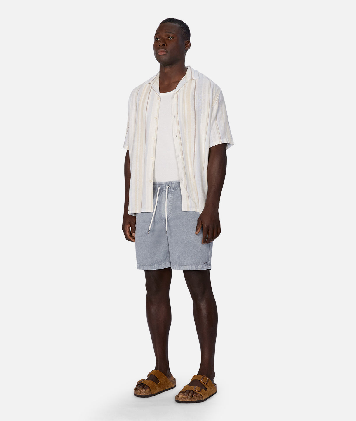 Livante Light Blue Linen Short Sleeve Shirt for Men - Breathable Summer Casual Wear - Perfect for Beach, Travel & Outdoor Activities