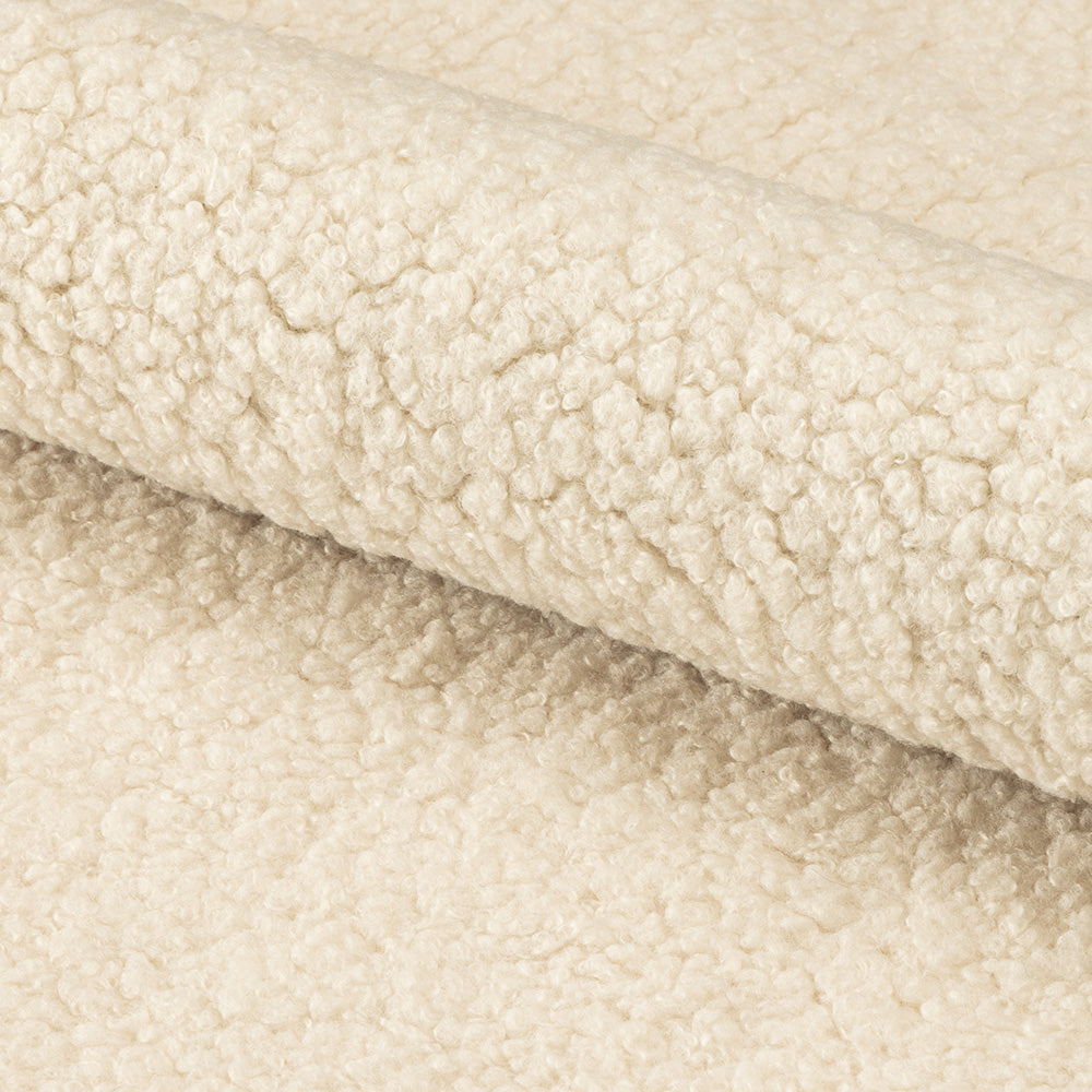 Boucle Lounge Arm Chair - Soft Cream Upholstered Accent Chair for Living Room, Bedroom & Office - Comfortable Modern Reading Chair with Sturdy Frame