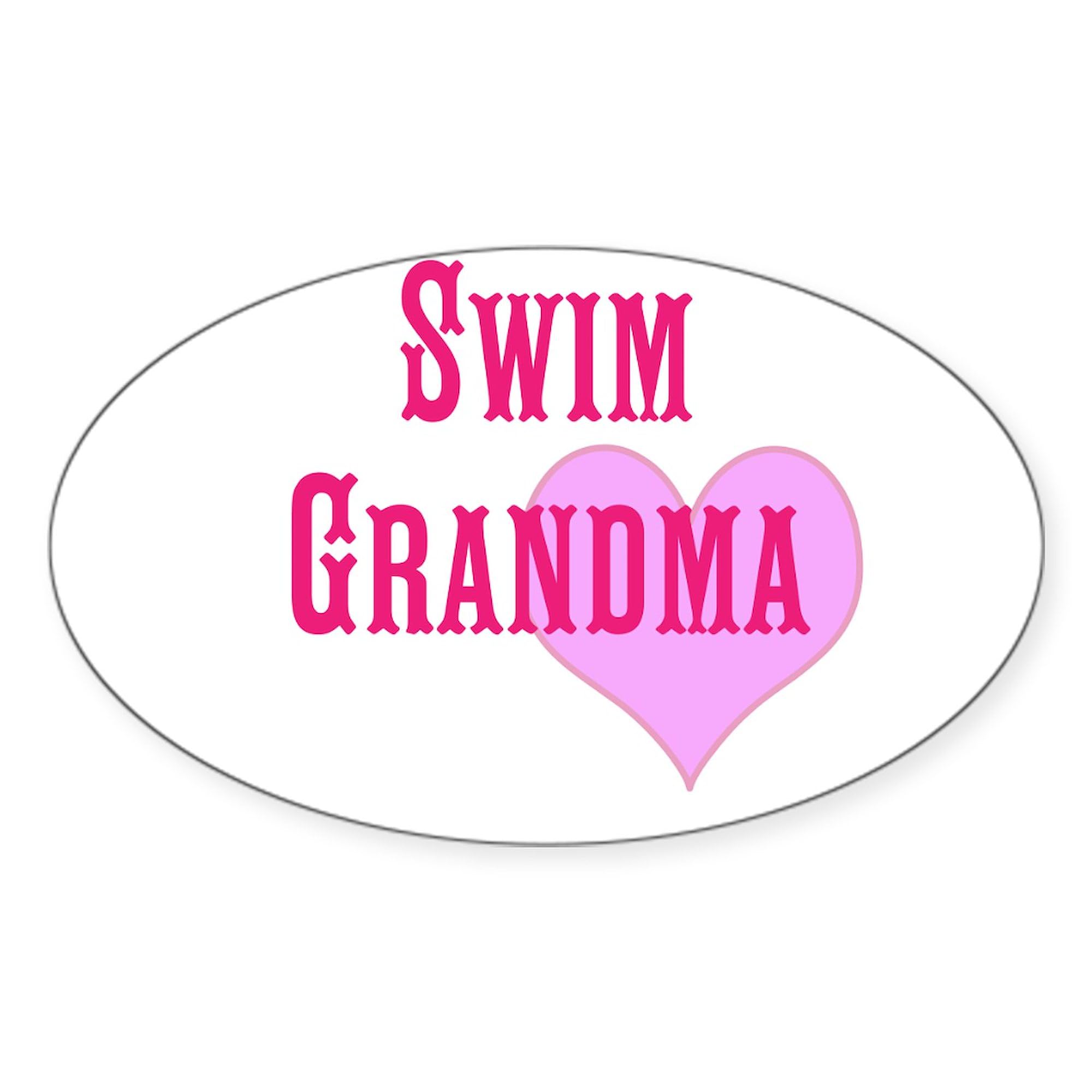 Swim Grandma Oval Car Bumper Sticker - Fun Pool & Beach Decal