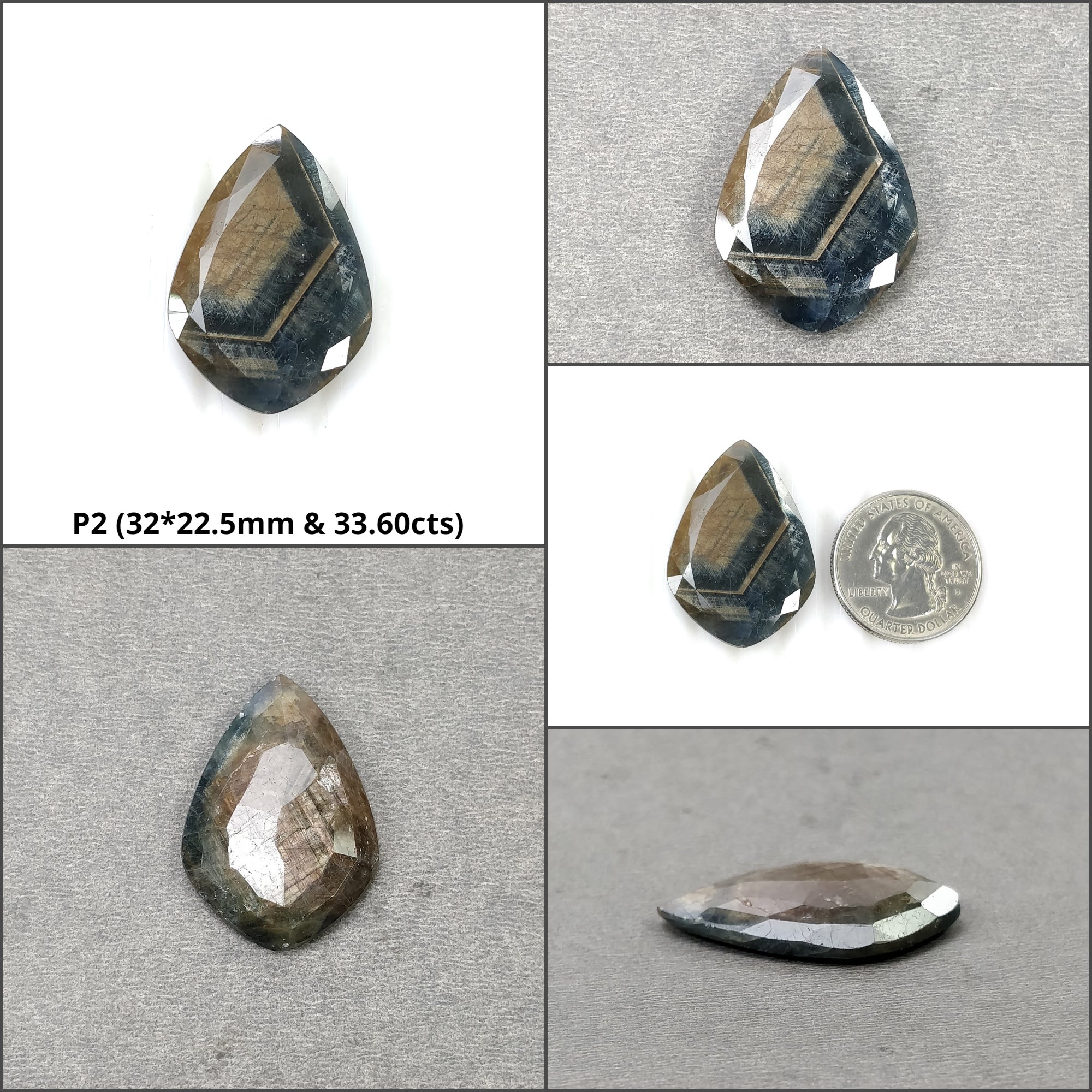 Natural Untreated Golden Brown Chocolate Blue Sheen Sapphire Gemstone - Hexagon Uneven Shape Normal Cut Loose Stones for Jewelry Making, Engagement Rings & Unique Gifts