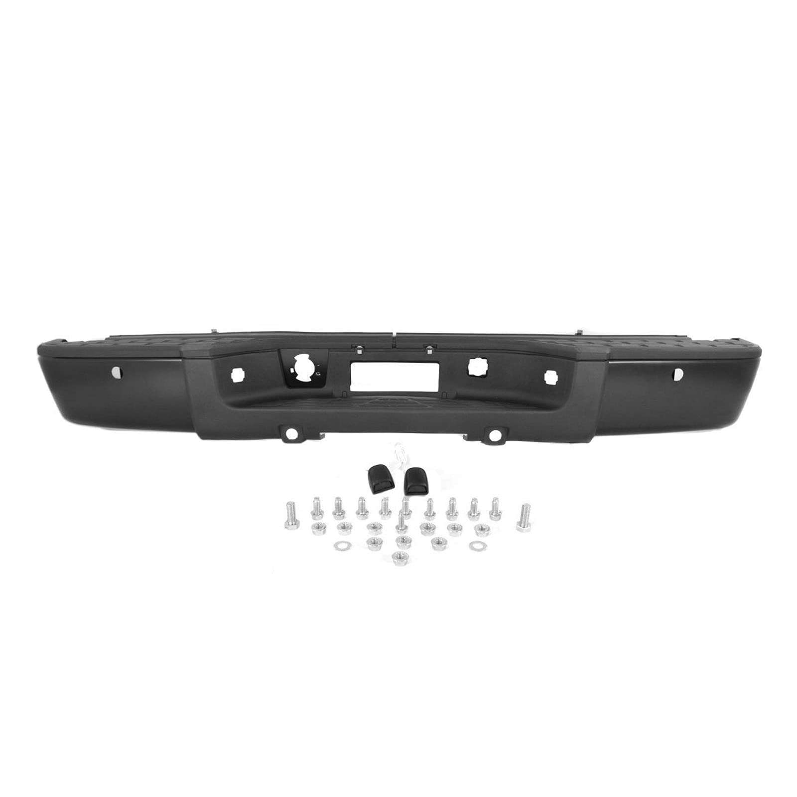 Primered Rear Bumper Assembly for 2007-2013 Chevy Silverado & GMC Sierra 1500 with Parking Sensors (GM1103149) - Durable Replacement Bumper for Truck Protection & Off-Road Use