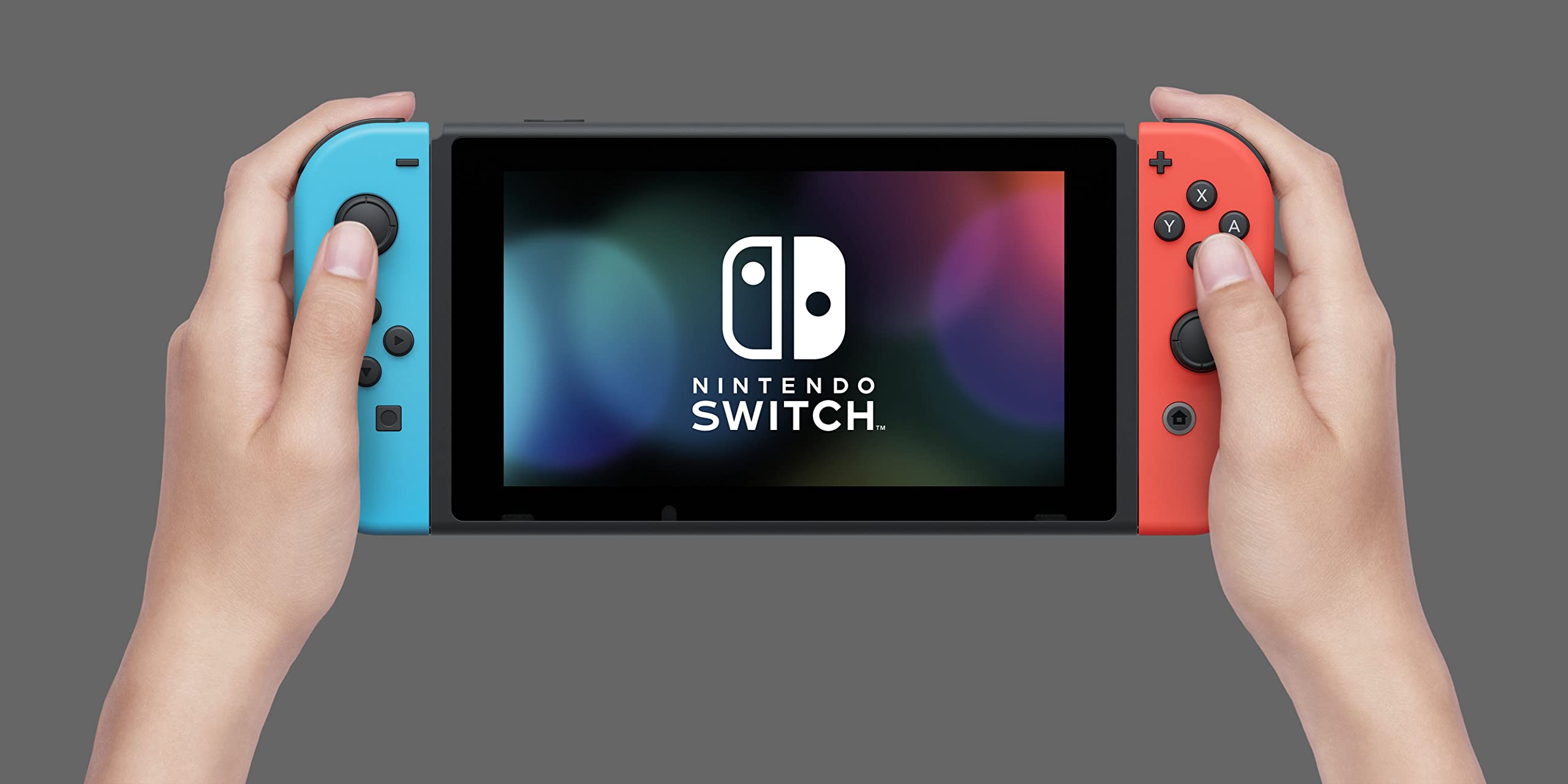 Nintendo Switch Console Neon Red/Neon Blue Bundle with Mario Kart 8 Deluxe Game & 3-Month Online Membership - Perfect for Family Gaming, Multiplayer Fun & Portable Entertainment