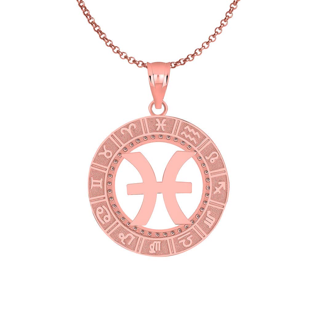 10K Rose Gold Zodiac Necklace - Personalized Constellation Pendant with 18
