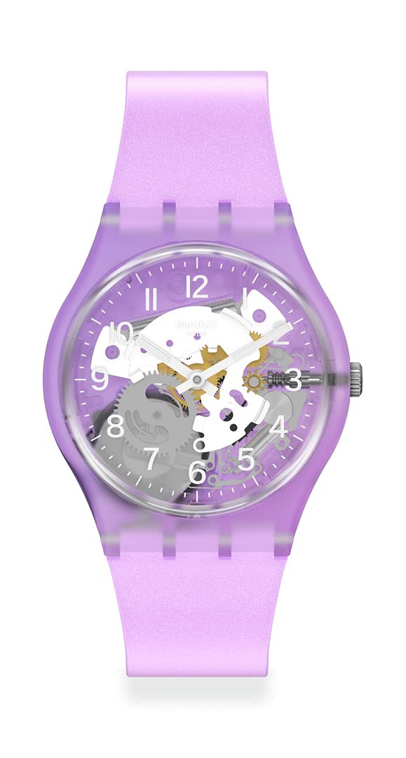 Swatch Gent Standard Quartz Silicone Strap Watch - Purple, 16mm Casual Unisex Timepiece (Model: GV136) | Perfect for Everyday Wear, Office & Outdoor Activities