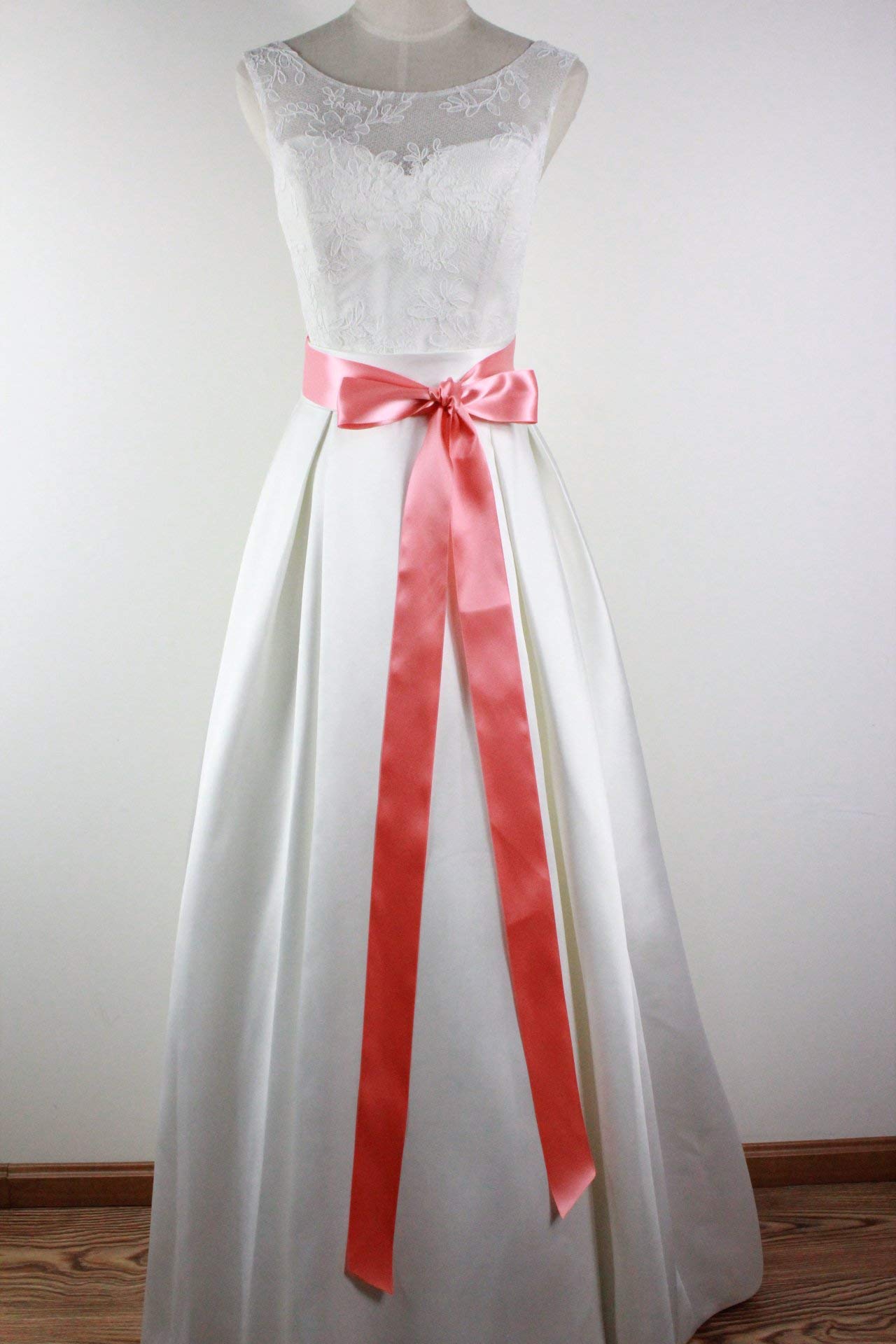 Leimandy 2 Inch Wide Satin Ribbon Sash - Elegant Waist Belt for Wedding Dresses, Bridal Gowns, Prom & Formal Events - Adjustable Waistband in 12 Classic Colors (Rose Gold, Ivory, Navy Blue etc.)