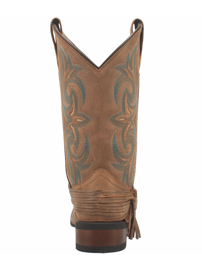 Laredo 5848 Women's Tan Leather Boots - Square Toe with Straps for Casual Wear & Western Fashion