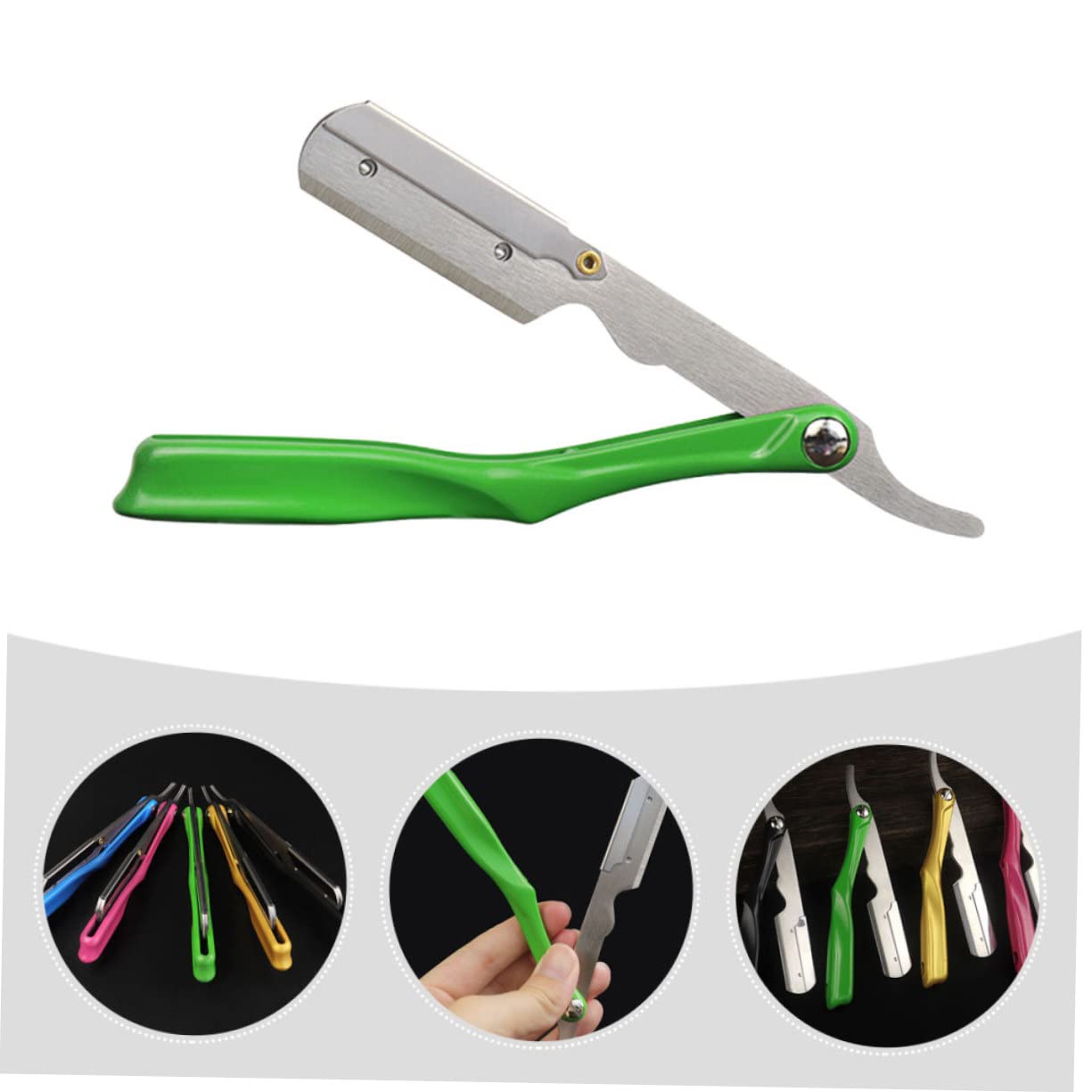 IPetBoom Men's Shaving Razor Holder - Barber Shop Tool with Beard Blade Manual Shaver & Replacement Blades - Perfect for Home Grooming, Travel Shaving Kit, and Professional Barber Accessories