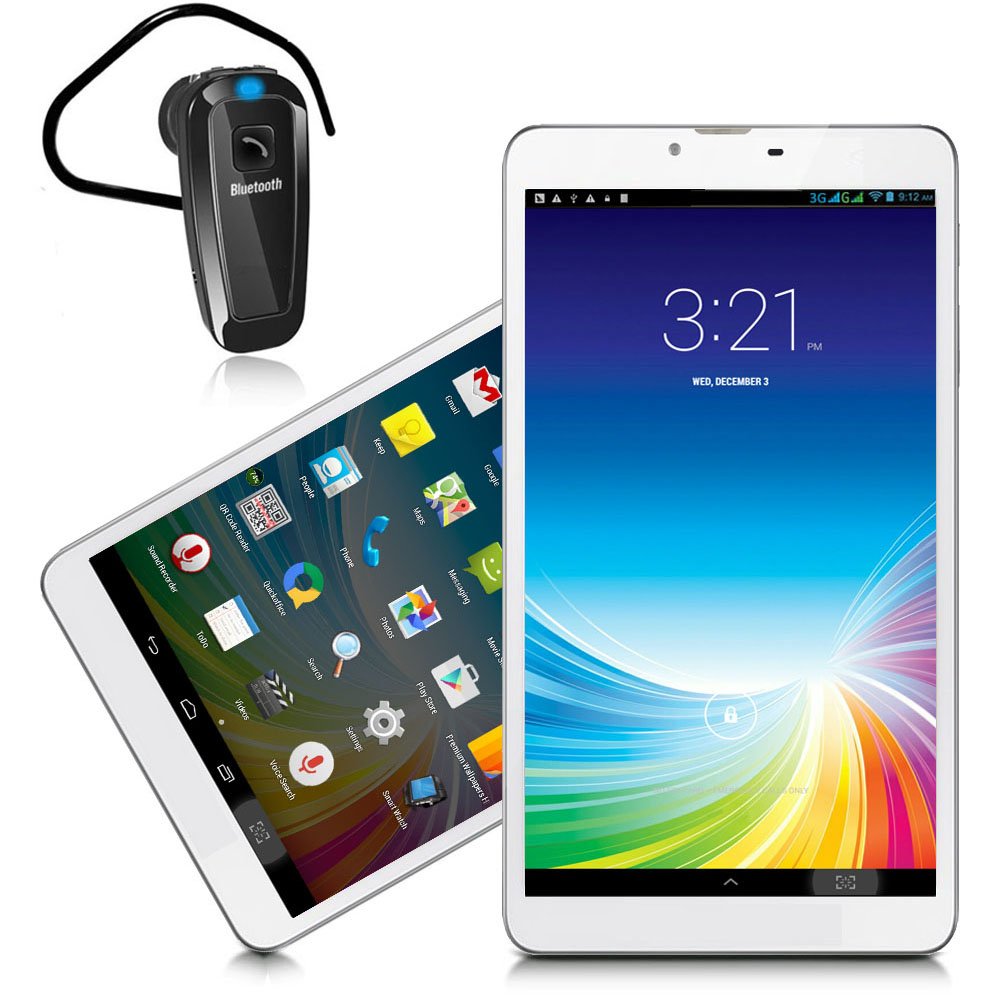 Indigi® 4G LTE GSM Unlocked Android Pie 7-inch Tablet & Smartphone - Quad-Core Processor, 2 SIM Slots, 2GB RAM/16GB ROM (Frost White) with Free Wireless Earbuds - Perfect for Travel, Business & Entertainment