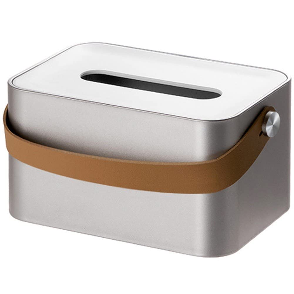 Premium PU Leather Tissue Box Holder - Elegant 1-Piece Desk Organizer for Home & Office (Hotel, Dining Room, Bedroom, Kitchen, Living Room) | Perfect for Tabletop Decor & Paper Storage