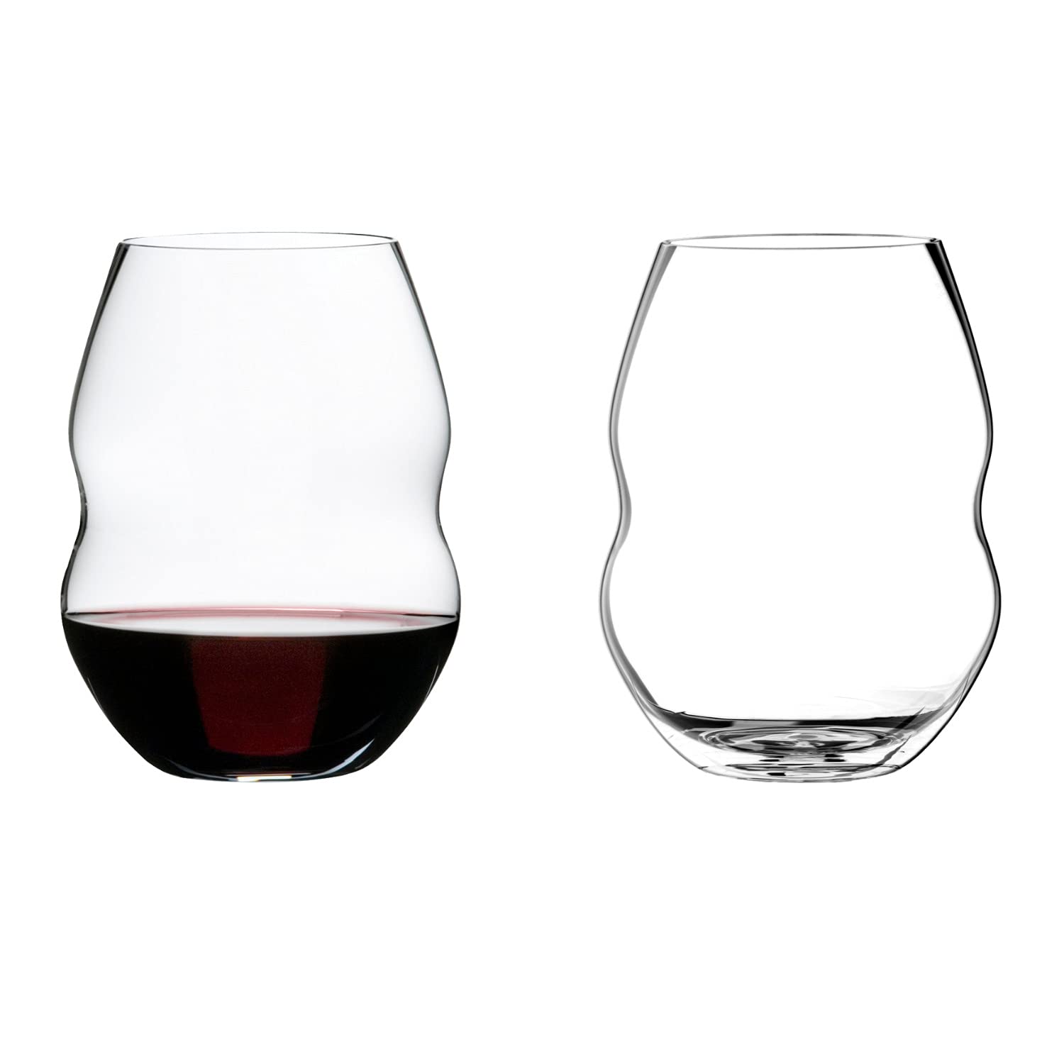Premium Riedel Swirl Red Wine Glasses Set of 12 with Microfiber Polishing Cloths - Crystal Clear Stemware for Wine Tasting, Dinner Parties & Gift Giving