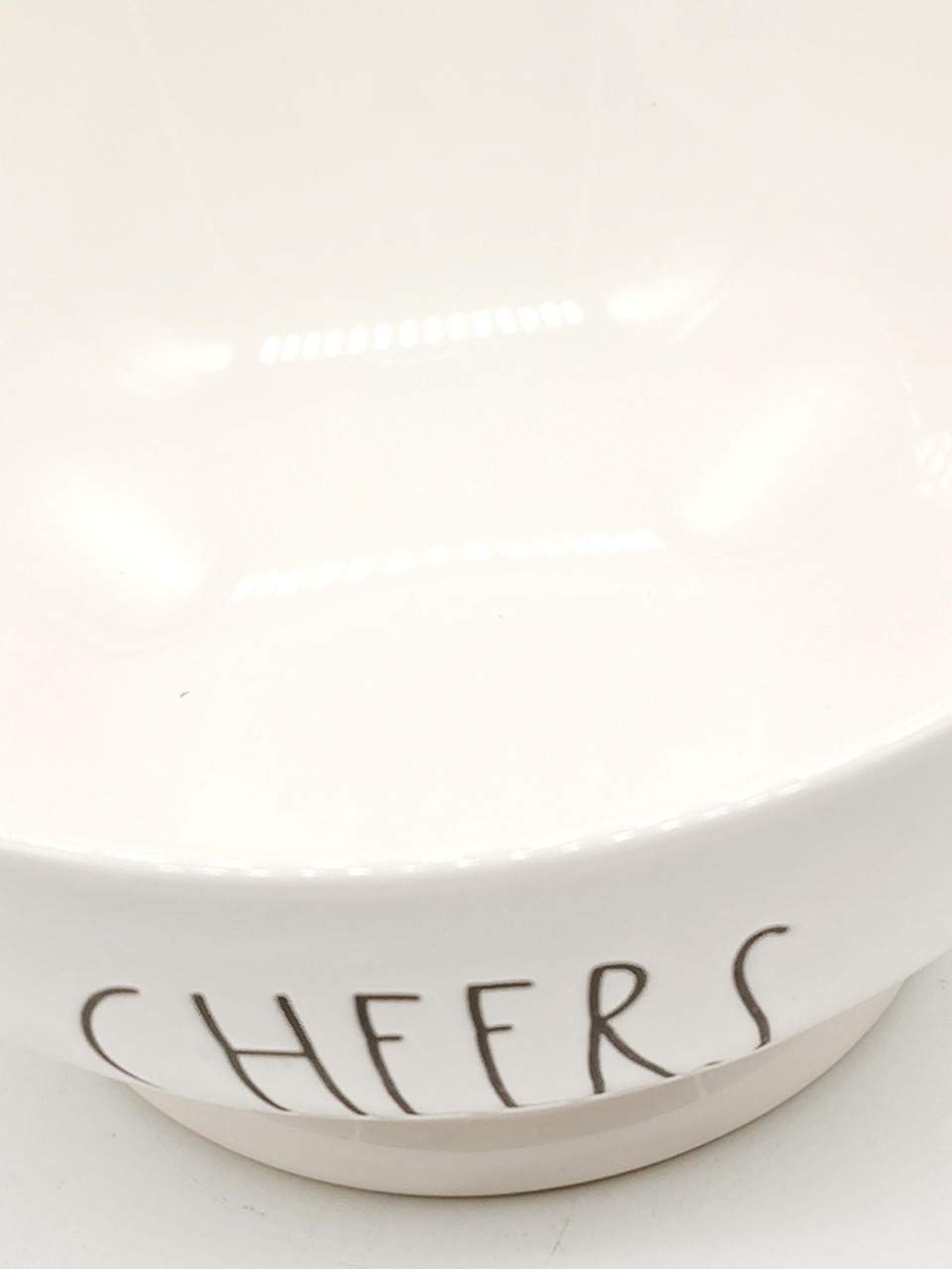Rae Dunn by Magenta CHEERS Ice Cream & Cereal Large Bowl - Perfect for Breakfast, Desserts & Home Decor - Ceramic Serving Bowl for Ice Cream, Cereal, Snacks & More
